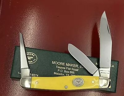 Moore Maker USA 3305 P Stockman Knife W Punch Yellow Delrin Handles NIB • $49.99
