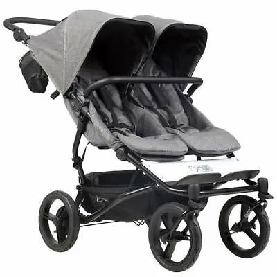 Mountain Buggy Luxury Duet Double Stroller Herringbone Grey W/ Diaper Bag! • $799.99