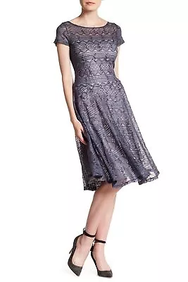 Sangria Dress Lace Embellished Sequin Lined Navy Blue Sz 2 NEW NWOT 565 • $22.25