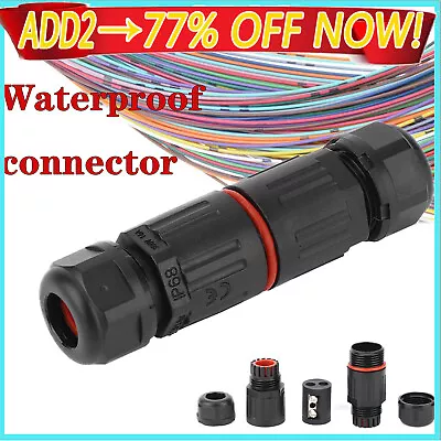 2 /3 Pole Core Joint Outdoor IP67 Waterproof Electrical Cable Wire Connector UK • £2.86