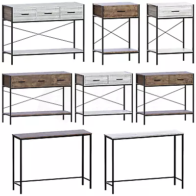 Industrial Console Table Entryway Table 2 Shelving Display Table Hallway • £50.99