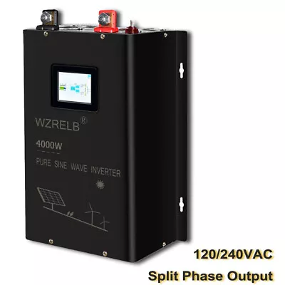 Pure Sine Wave Inverter 4000W 24V To 120V 240V Split Phase Output Solar Home RV • $510.86