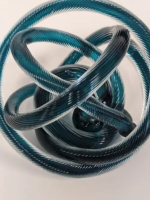Vintage Art Glass Infinity Twisted Rope Knot Sculpture Paperweight Large 7 In • $59.95