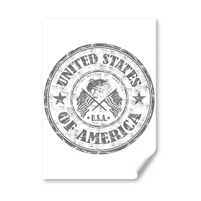 A2 - BW - United States Of America Travel Stamp Poster 42X59.4cm280gsm #40182 • £11.99