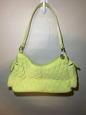 Vera Bradley Lime Tote Travel Bag Purse Carry All Lots Of Pockets Zipper/ Button • $44.99