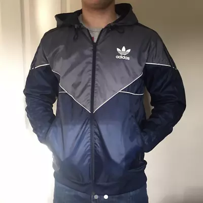 Super Rare Vintage Adidas Originals Jacket Windbreaker Blue Cal Surf Large • £69.79