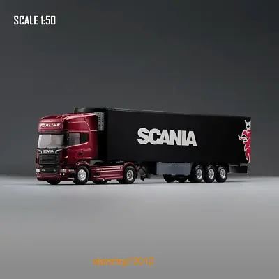 1:50 Red Diecast Truck Scania 730 Tractor With Container Semi-Trailer Model Toy • $37.59