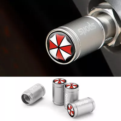 4pcs Silver Resident Evil Umbrella Logo Car Tire Valve Stem Valve Cap Universal • $14.14