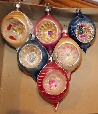 Vintage Christmas Ornaments Poland Glass Painted Ornaments Lot Of 6 • $21.50