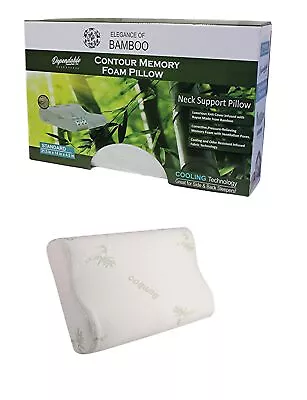 Elegance Of Bamboo Memory Foam Contour Pillow W/ Cooling Technology Neck Support • $29.99