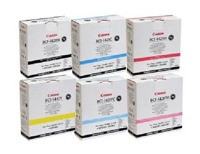 6 X Ink Canon W8400 W-8400PG/BCI-1441Y BCI-1421BK BCI-1421C BCI-1421M 1421PM • £621.14