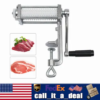 Meat Tenderizer Hand Crank Flatten Butchers Tool Cuber Steak Machine KitchenTool • $48