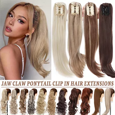 £12.49 • Buy Long Thick Claw On Ponytail Jaw Pony Tail Clip In Hair Extension Real As Human