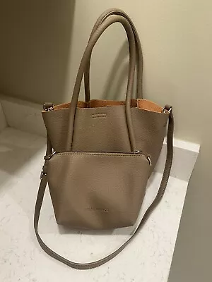 Melie Bianco Taupe Leather  Two-in-one Crossbody. • $70