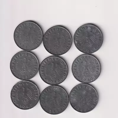 Germany 10 Reichspfennig From 1940-1945 Choice Of Date • £1.50