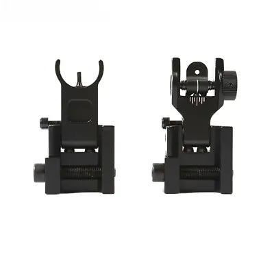Flip Up Front Rear Iron Sight Set BUIS Sights 20mm Mount For Gun Rifle • $30.90