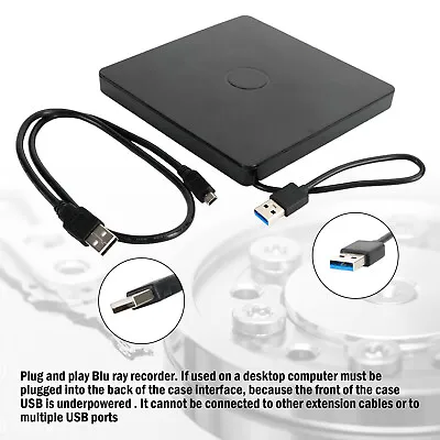 £71.81 • Buy Blu Ray Burner USB External BD-R BD DVD RW Disc Reader Writer For PC Laptop B2