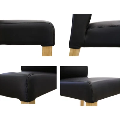Rosemallow Dining Chair Set Of 8 PU Leather Seat Solid Messmate Timber - Black • $1931.52