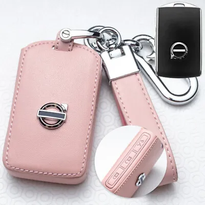 Leather Remote Keyless Key Case Cover Holder Fob For Volvo V90 XC90 S60 Keychain • $15.29