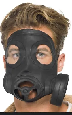 Smiffys Gas Mask Black Rubber WWII Wartime Halloween Fancy Dress Accessory VGC  • £7.99