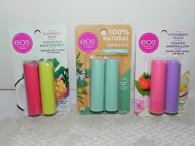 EOS Natural Shea 2 Pk Sweet Mint 2 Pk Pineapple & Coconut Strawberry &  Marshm • $9.56