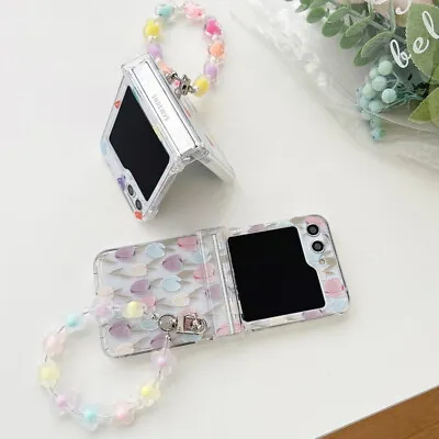 Phone Case For Samsung Galaxy Z Flip5 Flip4 Flip3 5G Bracelet Clear Hard Cover • $14.29