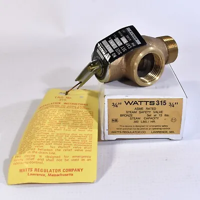 WATTS 315 Steam Safety Valve 3/4  Bronze • $48