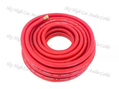 4 Gauge AWG OFC RED Power Ground Wire Sky High Car Audio Sold By The Foot Ft • $2.49