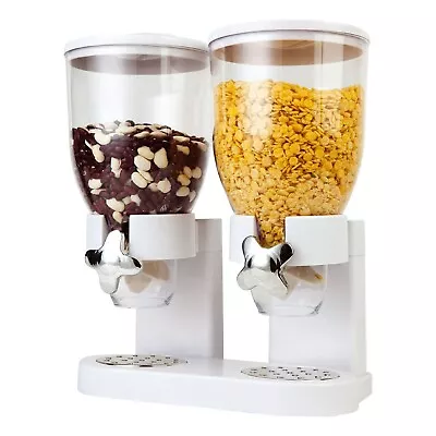 Cereal Dispenser Double Dry Food Kitchen Storage Twin Container Kitchen • £15.95