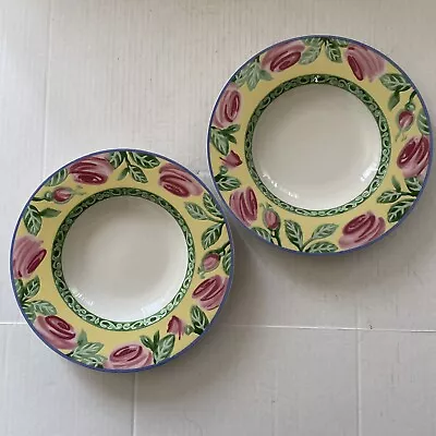 Villeroy & Boch Switch Summerhouse A Rose Soup Bowls Germany Set Of 2 - EUC • $48