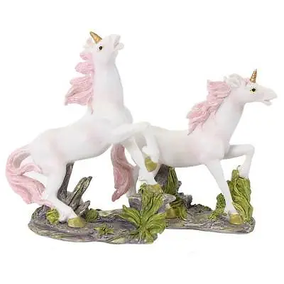  Small Pink Unicorn Model Ornament Resin Glitter Unicorns Kids Figure Gift • £6.99