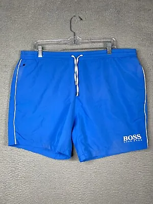 Hugo Boss Swim Trunks Mens Medium Blue Stretch Swimwear W/ Pockets • $25