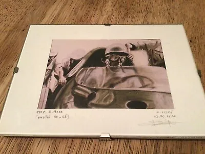 £19.49 • Buy 1957 Stirling Moss Pastel Photograph Signed By D. Vispé