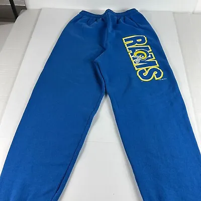 VTG 90s 1996 NFL St Louis Rams Sweatpants Size Large Blue Faded Logo Joggers • $34.99