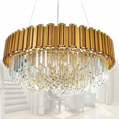Raindrop Gold Modern Crystal Chandelier Luxury Pendant Ceiling Lighting Fixture • £203.67