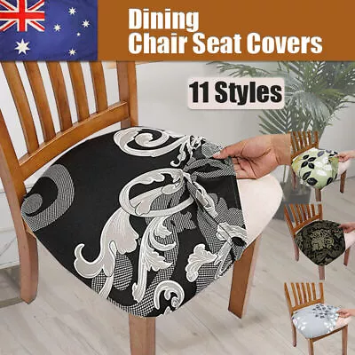 Stretch Dining Chair Seat Covers Removable Seat Cushion Slipcovers Protector AU • $8.14