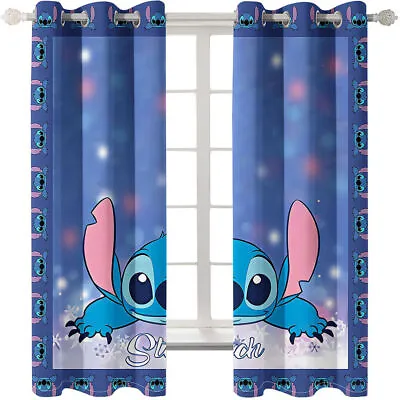 Bedroom Curtains Ring Top Eyelet Lilo Stitch Blackout Opaque Decor UV Protect • £22.25