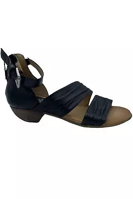 Miz Mooz Leather Heeled Sandals Cassie Black • $42.99