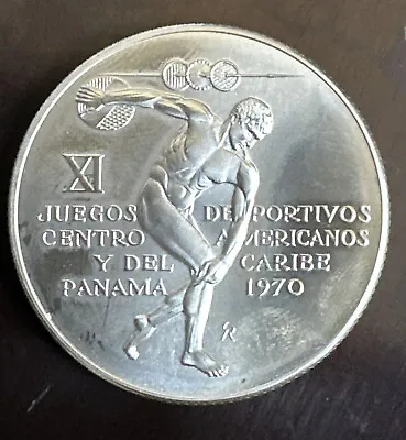 1970 Panama 5 Balboas Olympic Commemorative Silver Coin UNC • $36.50