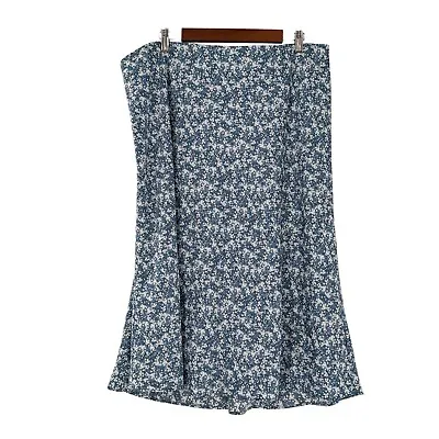 Ann Taylor LOFT Midi Skirt Plus Size 18 Floral Satin Beach All Over Print Granny • $23.97