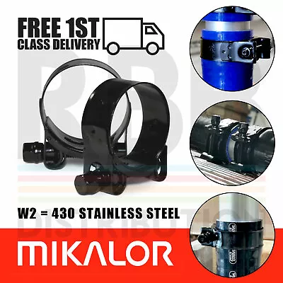 Mikalor Supra Hose Clamps Black Stainless Steel T Bolt Clips Heavy Duty Exhaust  • £5.40