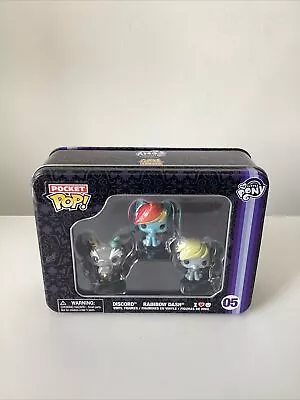 NEW Funko Pocket Pop: 3 X My Little Pony In Tin - Discord / Rainbow Dash/ I Love • £29.95