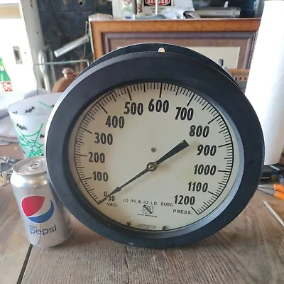 $249.99 • Buy Vintage Ashcroft Vaccum And Pressure Gauge-preowned-good Shape-great Steampunk
