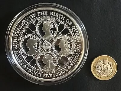 5oz 2019 Alderney 200th Anniversary Queen Victoria Solid Silver Proof £25 Coin • £424.99