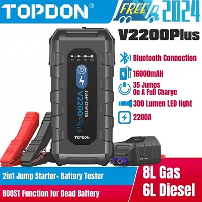 TOPDON 2200A Car Jump Starter Booster Jumper Portable Power Bank Battery Charge • $119