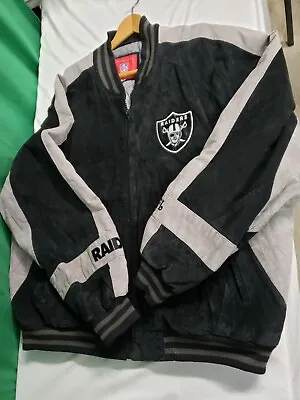 Vintage NFL Oakland Raiders Genuine Suede Jacket Size XXL • $90