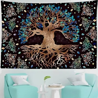 Tree Of Life Wall Hanging Fabric Background Wall Art Cover Available In 2 Sizes • £14.49