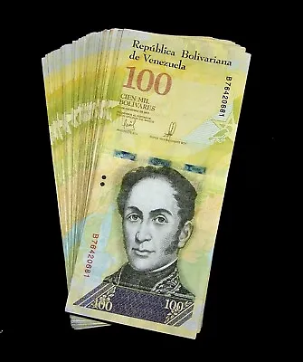 100 X Venezuela 100000 (100000) Bolivares 2017 / CIRCULATED Banknotes / Bundle • $32.99