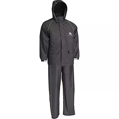 John Deere JD44520 Black Rain Suit X-Large Polyester With Polyurethane Coating • $120.42