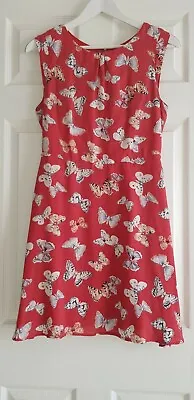 Women's Designer Butterfly Print Dress By OASIS 10 U.k • £13.99